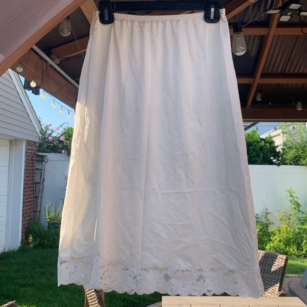 Lorraine vintage off white slip skirt